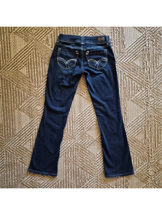 Denim - Levi's Bootcut Denim Jeans Dark Wash Contrasting Stitching 7M W28
